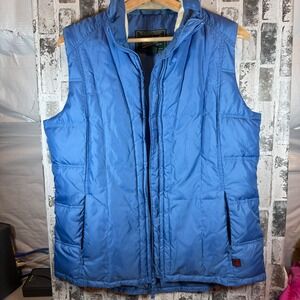 Woolrich Womens Bluebell Puffer Vest Quilted Full Zip Mock Neck Blue 18527 M